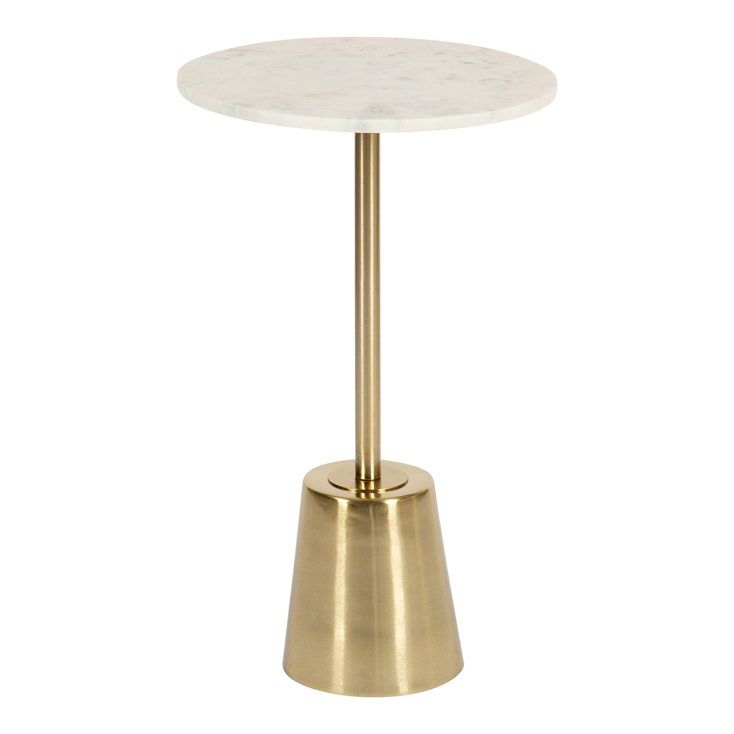 Kate and Laurel Tira Modern Marble Side Table, 14 x 14 x 24, Gold, Small Pedestal Table for Decor... | Amazon (US)
