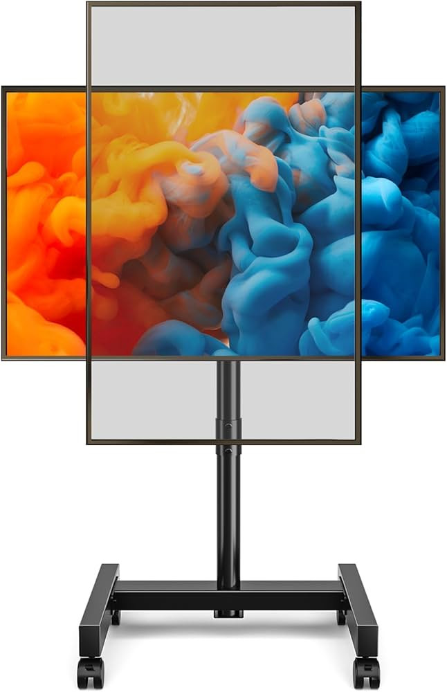 YOMT Mobile TV Cart Rolling TV Stand for 13-50 inch Screens, Tilting and Rotating Mount, Portrait... | Amazon (US)