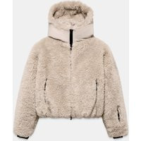 Zara - Short Faux Fur Hooded Coat Recco® Technology Ski Collection In Mink - S - Woman | Zara UK