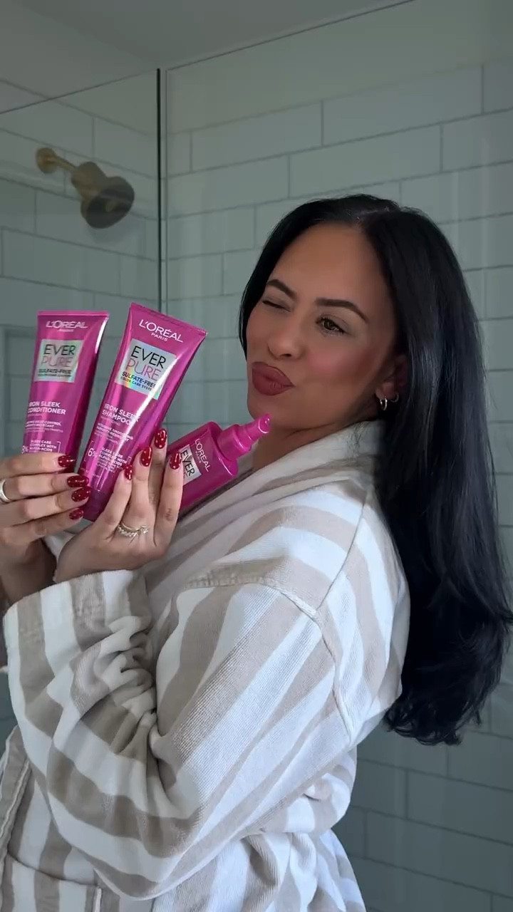 #ad No humidity or frizz is going to affect this stunning blowout using @lorealparis EverPure Iron Sleek shampoo, conditioner and the AMAZING coat spray @Target @shop.ltk #liketkit 
#TargetPartner #Target #LOrealParisPartner LOrealParisHairCare, ​EverPureIronSleek