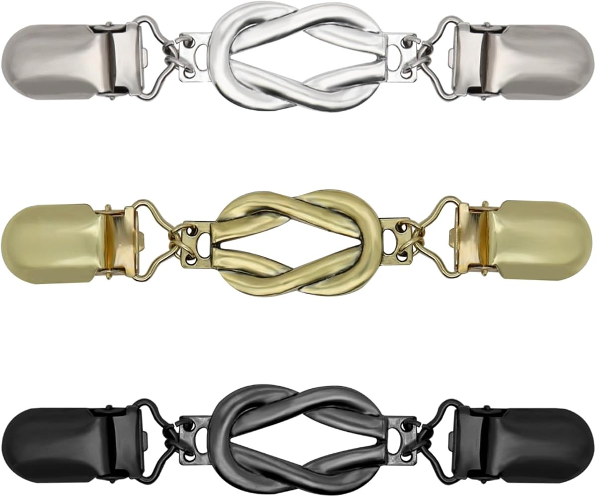 3 Pcs Sweater Clips Cinch Clips Vintage Dress Clip Back Cinch Shawl Cardigan Collar Clip to Tight... | Amazon (US)