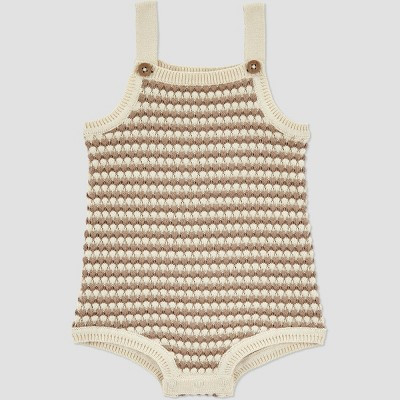 Carter's Just One You® Baby Boys' Crème Striped Romper - Brown | Target