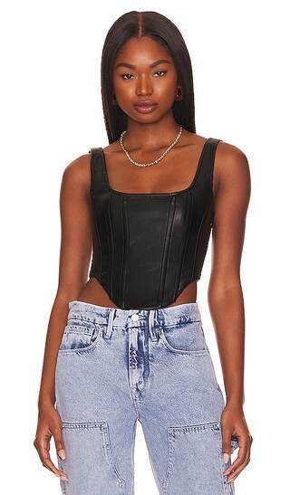 Faux Leather Corset in Black001 | Revolve Clothing (Global)