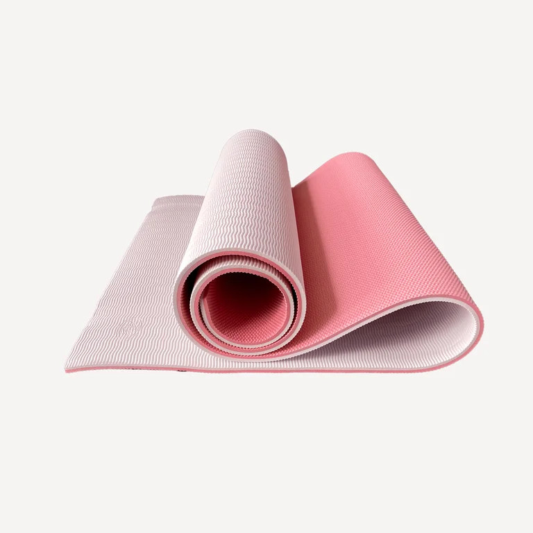 Athletic Works 68x24 inch 10mm TPE Two-Tone Coral and Peach Lily Yoga Mat with Carry Strap | Walmart (US)