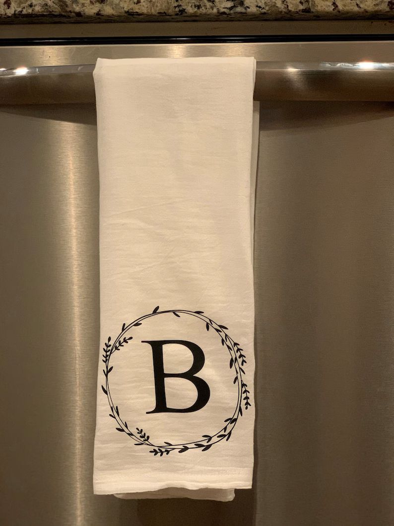 Personalized Dish Towel, Initial Dish Towel, Personalized Tea Towel, Kitchen Decor, Wedding Gift,... | Etsy (US)