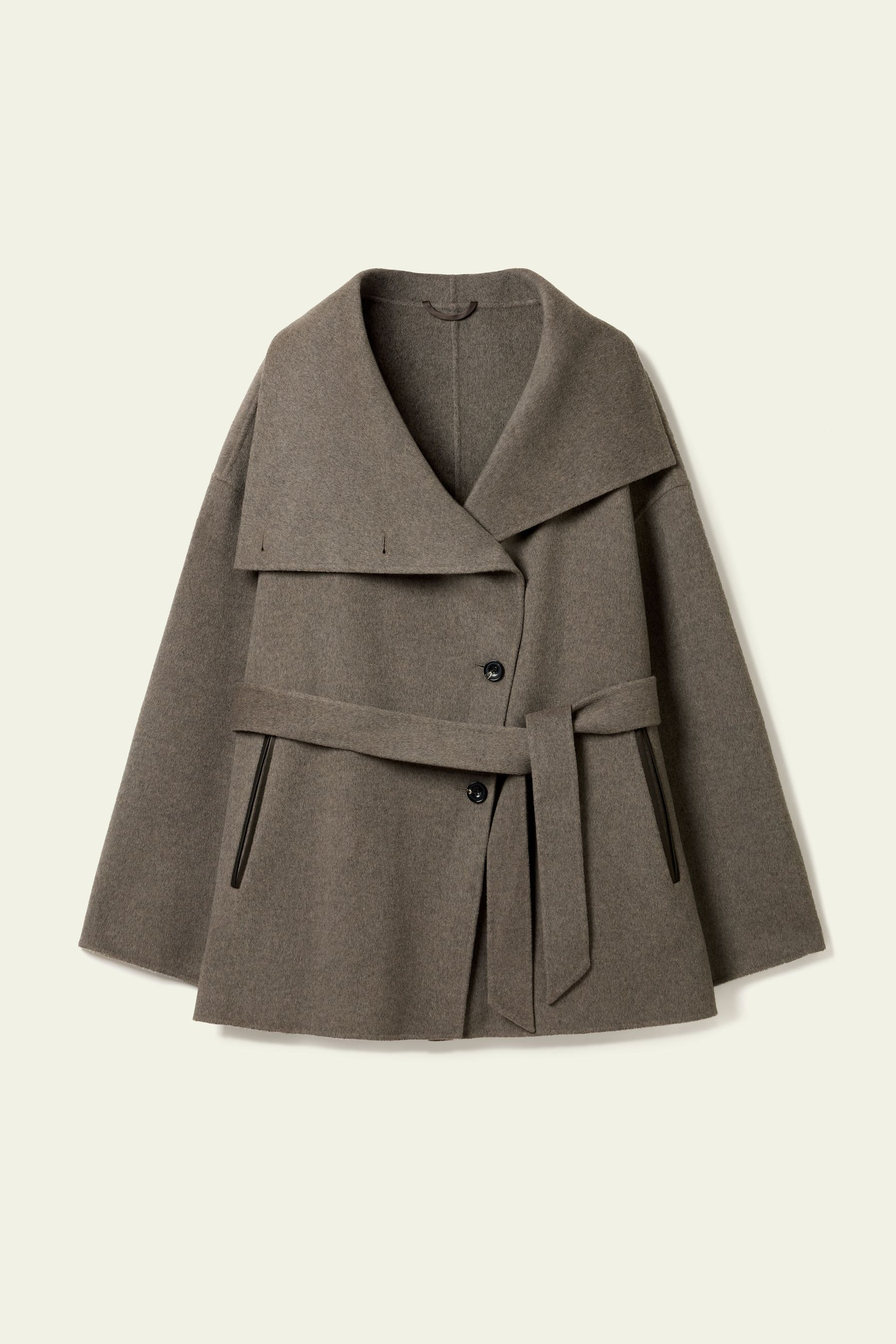 Convertible Collar Silke-Wool Blend Coat | LilySilk