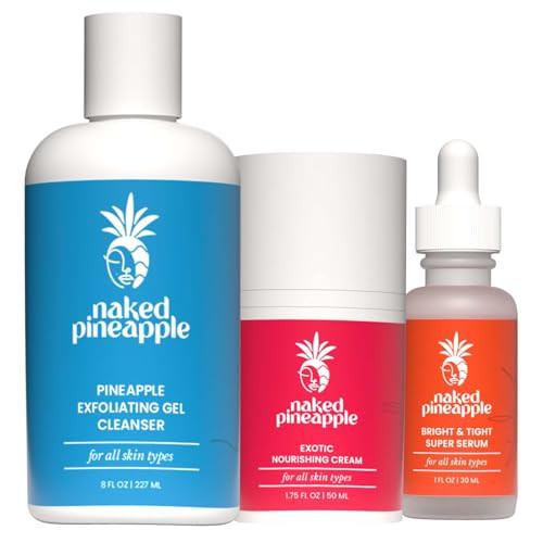 Naked Pineapple - Starter Kit: Cleanser, Serum & Cream Trio with Pineapple Enzymes – For Hydrated, Firm, Radiant Skin & a Glowing Complexion | Amazon (US)