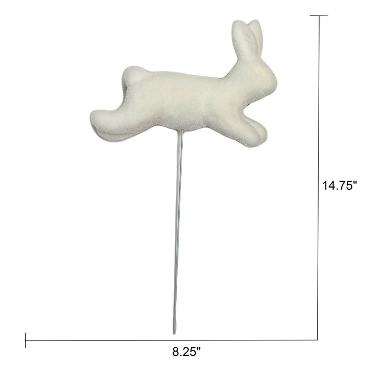 Easter Jumbo White Flocked Bunny Pick, 14.7 in, by Way To Celebrate | Walmart (US)