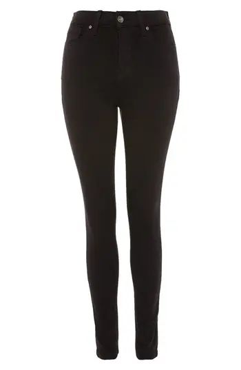 Women's Topshop Jamie High Waist Skinny Jeans, Size 26W x 34L (fits like 25-26W) - Black | Nordstrom