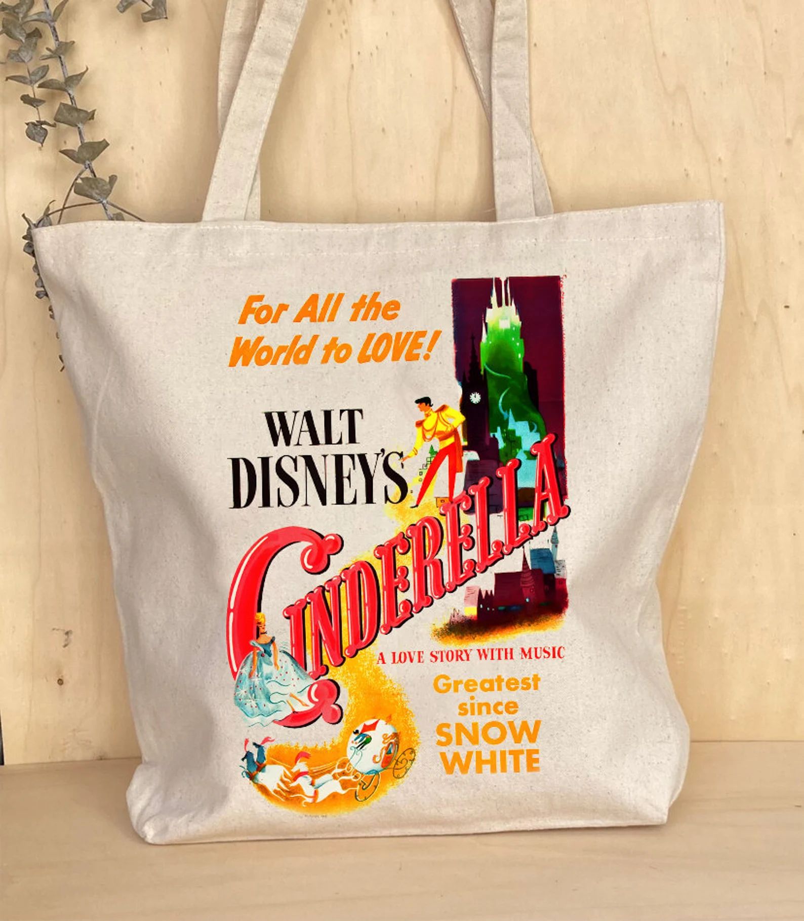 Disney Cinderella Vintage Tote Bag Princess Cinderella Walt - Etsy | Etsy (US)