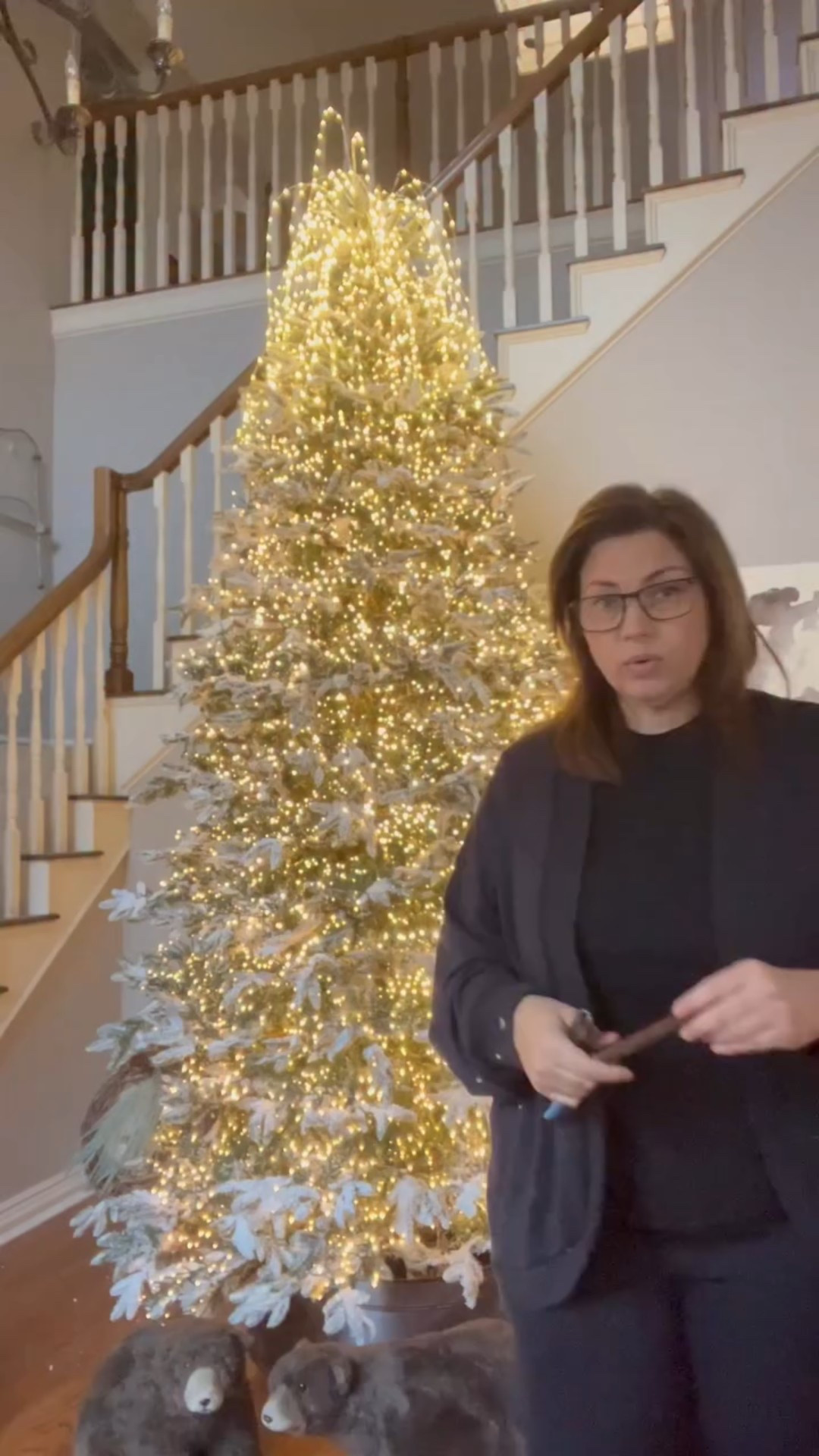 🐻✨ **Before the ribbon, before the ornaments — always start with your focal points!**

Right after I add my lights, the first thing I do is plan **where my focal points will go**. For this tree, it’s all about the _bears!_ 🐻

I’m using the **Holiday Hangups Cluster Lights** throughout the tree and **Cascading Lights** at the top for that magical glow. Then I step back and map out my plan — outlining where each bear will go so they’re spaced evenly in a **zig-zag pattern** from top to bottom.

To attach them, I’m using **brown wire** that blends right in with the bears — wrapping around the inside legs or necks so they stay secure and look like they’re naturally climbing through the branches. 🐻🌲

✨ This is such an easy way to build structure and balance into your tree design — and it makes decorating the rest so much smoother!

Comment “**SHOP”** to get links for the **bears, cluster lights, and cascading lights** I used in this look. 💡

\#ChristmasTreeDecorating #HolidayHangups #ClusterLights #CascadingLights #BearlyChristmas #ChristmasTreeDesign #DesignerTree #ChristmasDecor #HolidayDecorIdeas #FocalPoints #ChristmasTreeTips #Christmas #Christmaslights