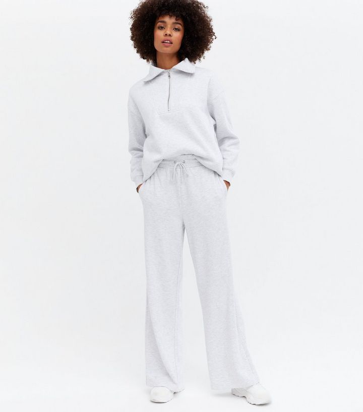 Pale Grey Jersey Wide Leg Joggers
						
						Add to Saved Items
						Remove from Saved Items | New Look (UK)