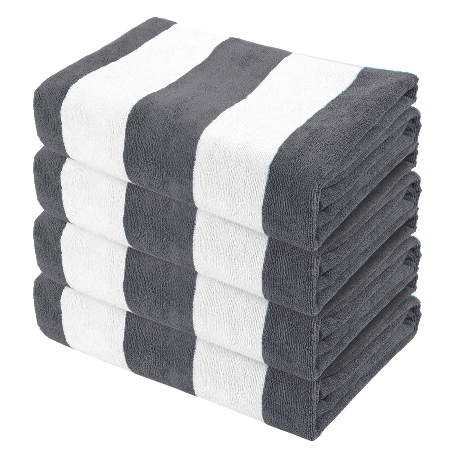 Exclusivo Mezcla 4-Pack Large Beach Towel for Kids and Adults, Microfiber Cabana Striped Pool Bea... | Walmart (US)