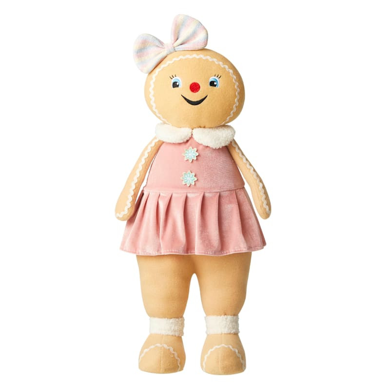 Mrs. Claus' Bakery Fabric Gingerbread Girl Decor, 25" | At Home