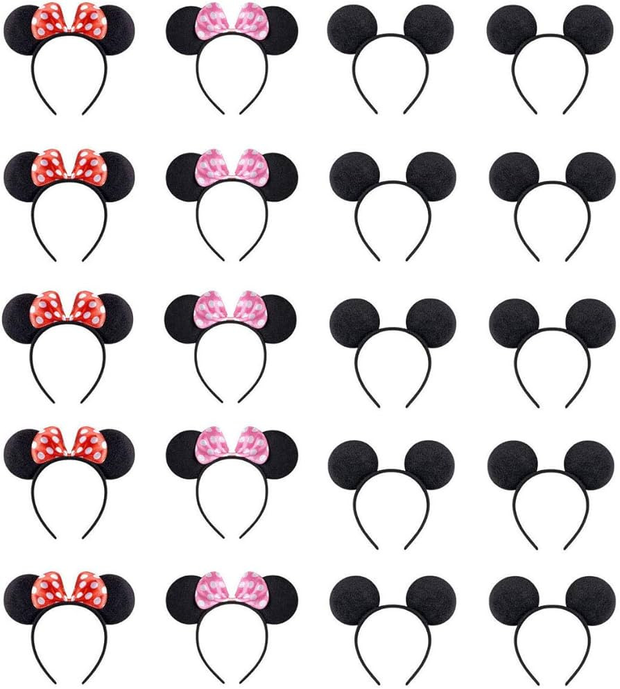 NEWTGAN 20 PCS Mouse Ears for Birthday Party Theme Park Costume Play Celebration for Boys and Gir... | Amazon (US)