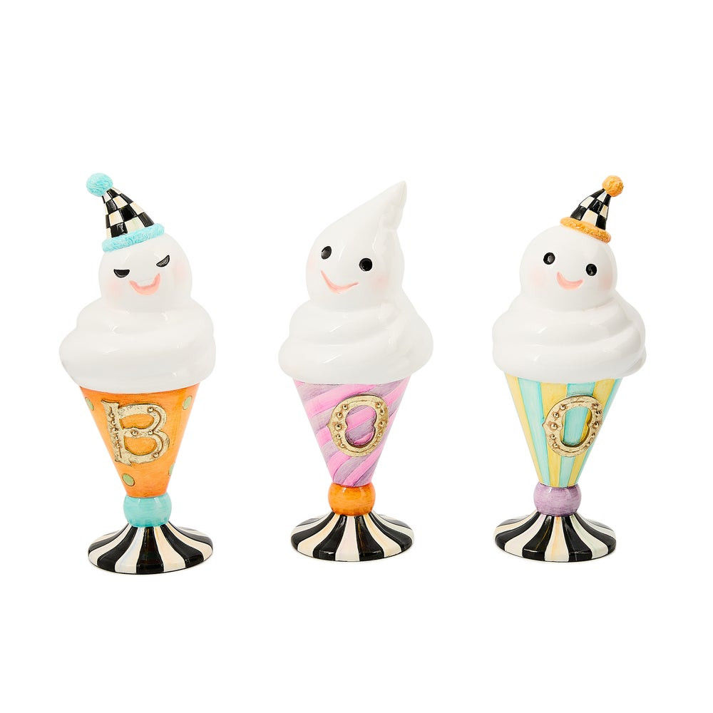 Trick or Treat BOO Ghosts, Set of 3 | MacKenzie-Childs