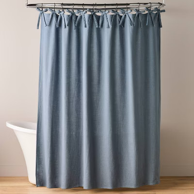 Ribbon Tie Shower Curtain Sterling Blue - Hearth & Hand™ with Magnolia | Target