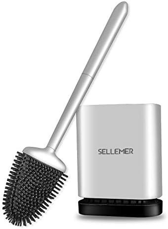 Sellemer Toilet Brush and Holder Set for Bathroom, Flexible Toilet Bowl Brush Head with Silicone ... | Amazon (US)