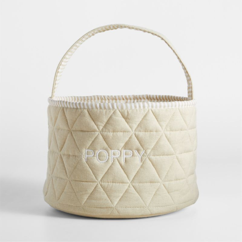 Stone Tan Quilted Kids Easter Basket + Reviews | Crate & Kids | Crate & Barrel