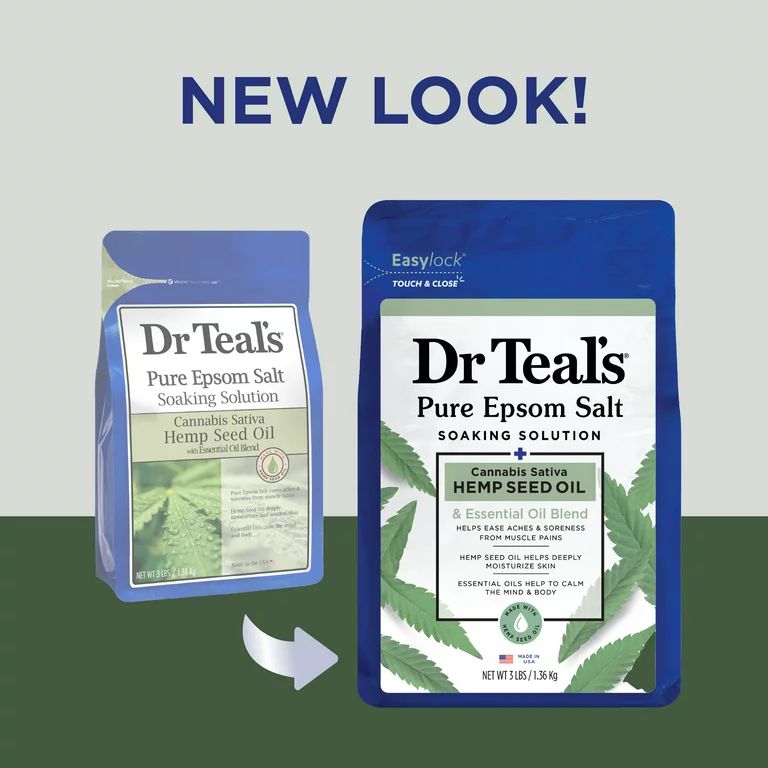 Dr Teal's Pure Epsom Salt Soak, Cannabis Sativa Hemp Seed Oil with Essential Oil Blend, 3 lbs | Walmart (US)