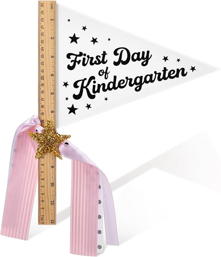 Epakh First Day of Kindergarten First Day of School Flags Back to School Pennants Sign with Ribbo... | Amazon (US)