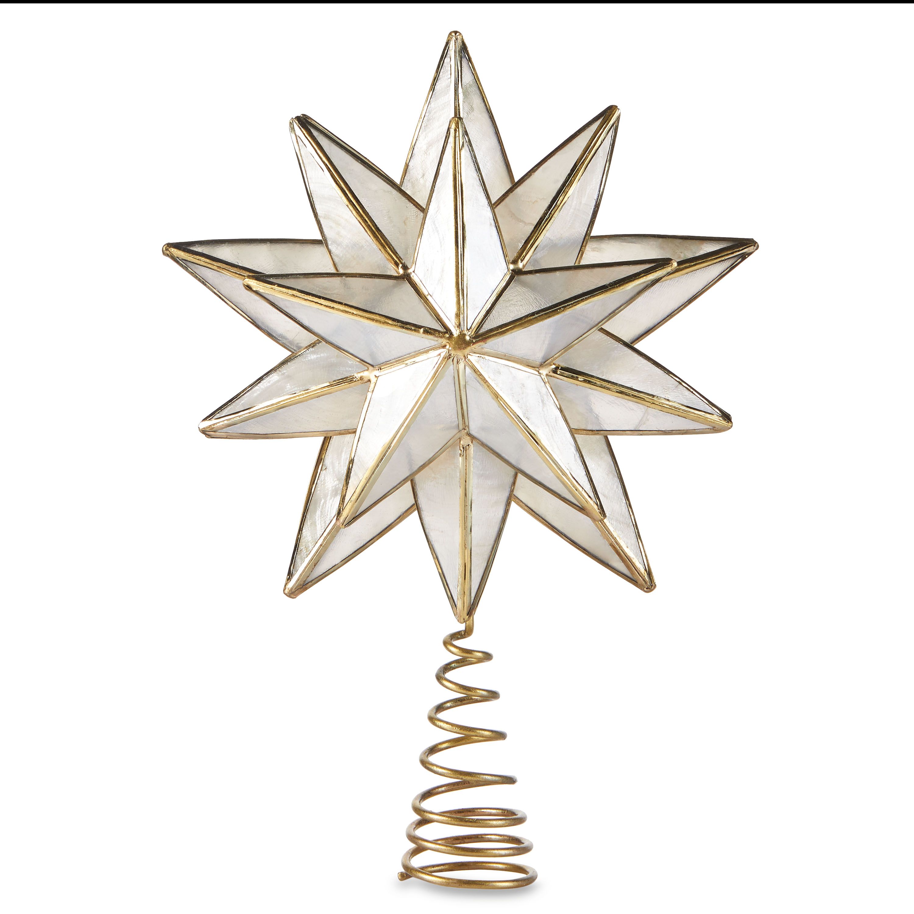 Holiday Time Capiz Star Gold Tree Topper | Walmart (US)