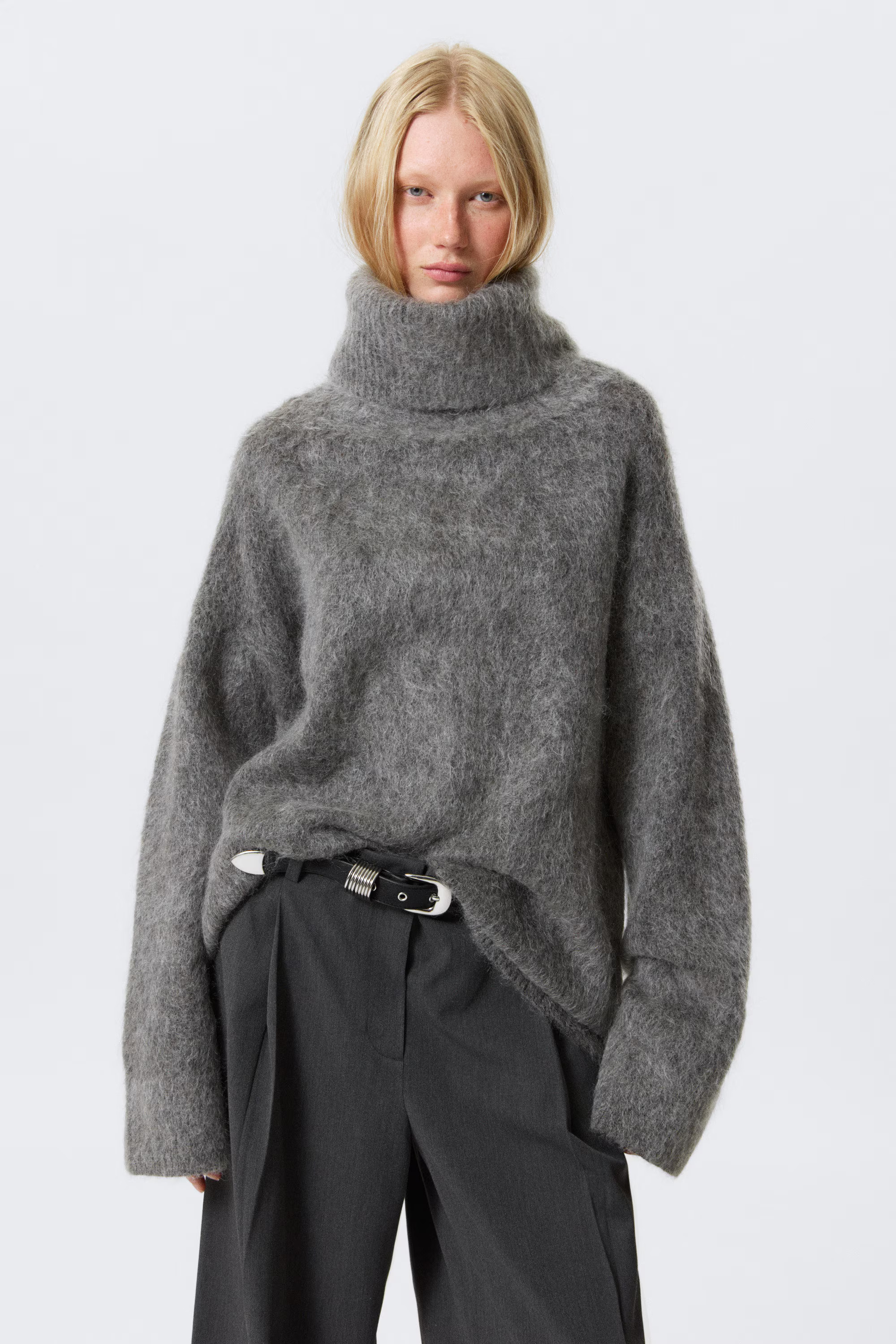 Mohair-Blend Funnel Neck Sweater | Weekday