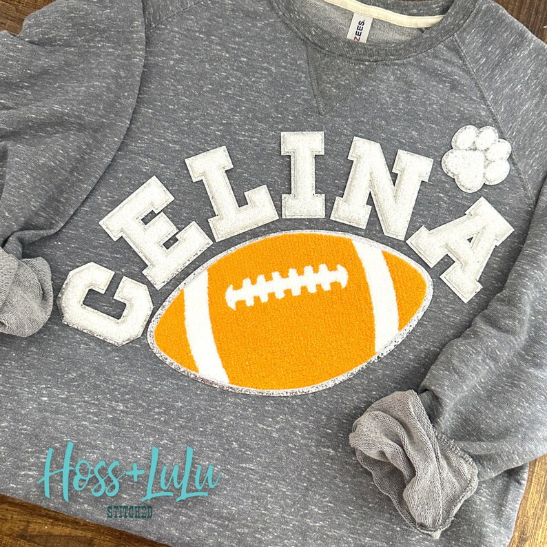 10 Orange Football Patch Football With Silver Glitter Patch - Etsy | Etsy (US)