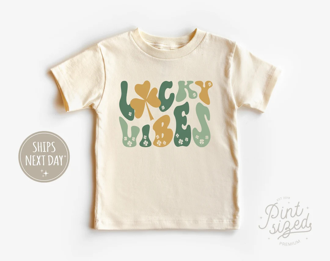 Lucky Vibes Toddler Shirt  Retro St Patrick's Day Kids - Etsy | Etsy (US)