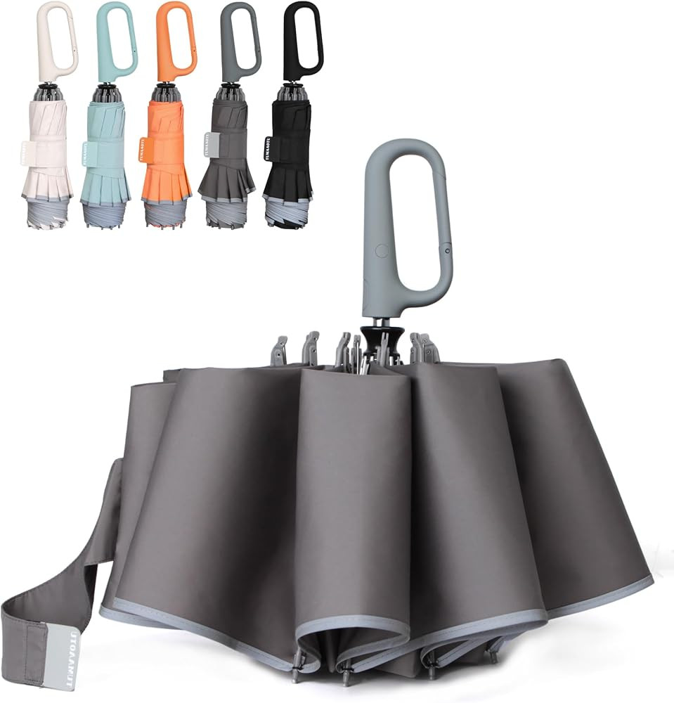 QWB Inverted Umbrella with Carabiner Handle, Compact Wind Proof Umbrellas For Rain and Sun Protec... | Amazon (US)