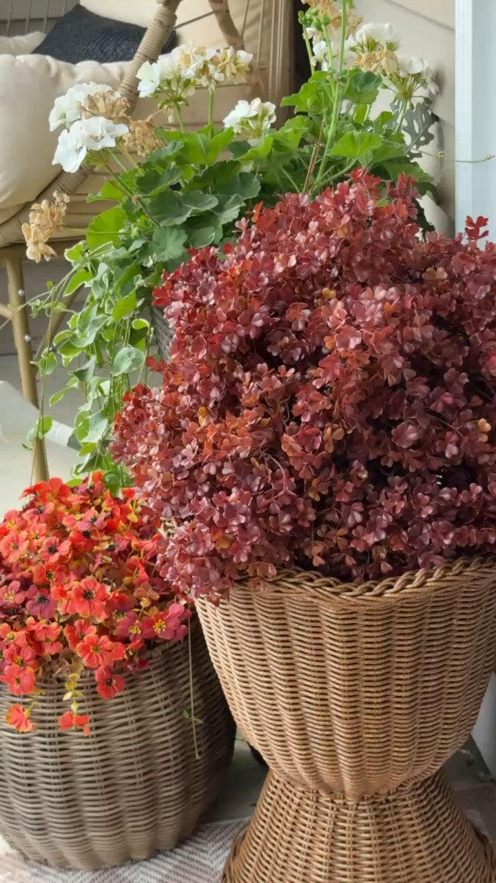 Fall planters and artifical flowers 

 #LTKSeasonal #LTKHome