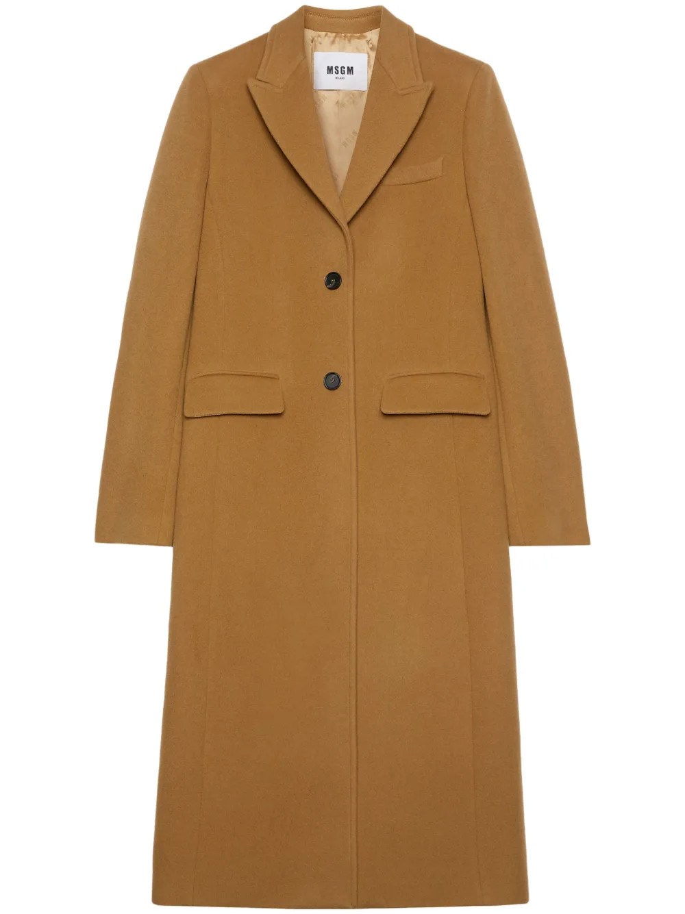 MSGM notched-lapel button-fastening Coat  | Brown | FARFETCH | Farfetch Global