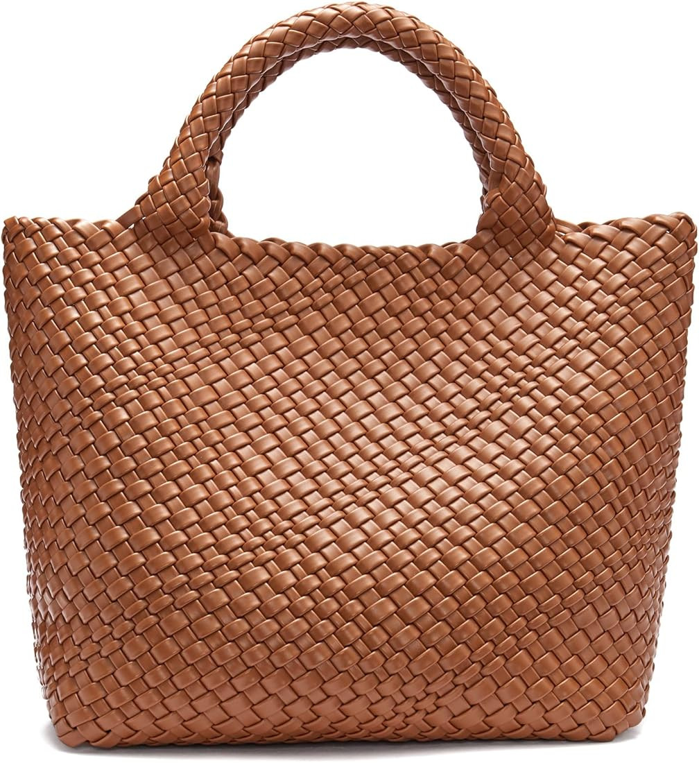 BOSTANTEN Woven Bags for Women Large Leather Tote Bag Summer Beach Travel Handbags Shopper Should... | Amazon (US)
