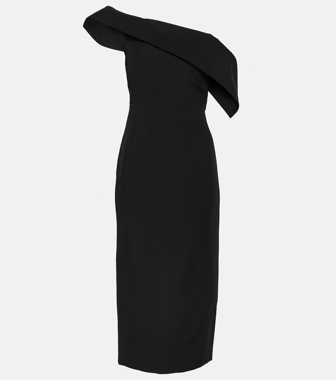 Asymmetric wool and silk midi dress | Mytheresa (UK)