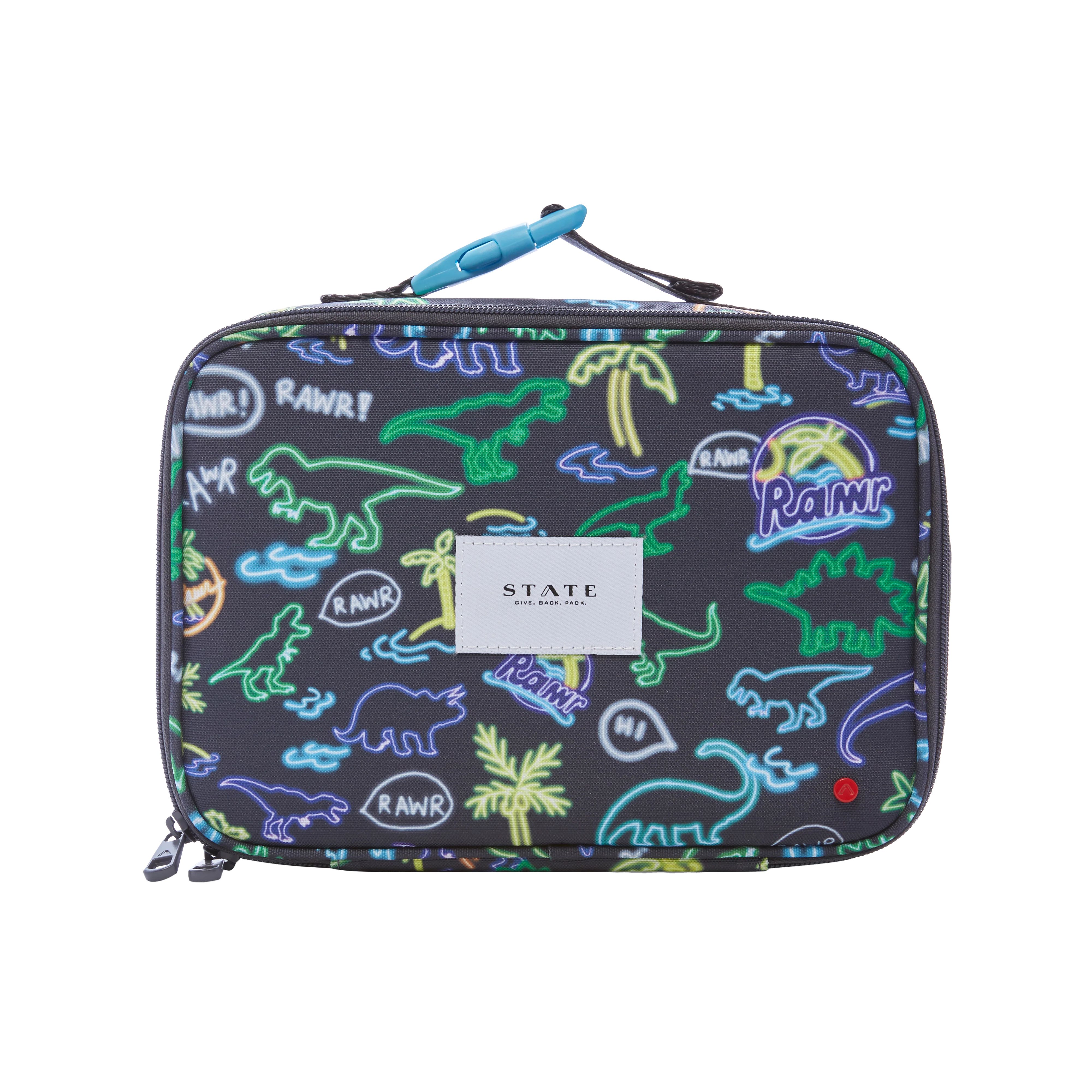 Rodgers Lunch Box Printed Canvas Neon Dino | STATE Bags