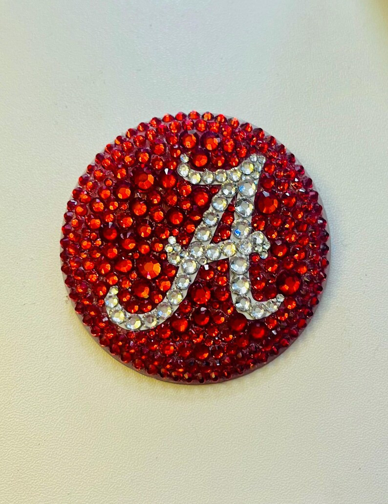 Alabama Rhinestone Gameday Pin – Sparkly “A” Button for Lanyards, Jackets & Bags | Crimson ... | Etsy (US)