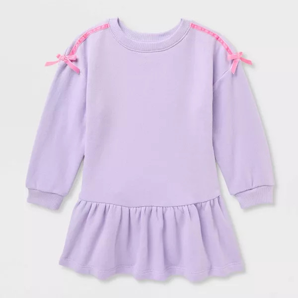 Toddler Girls' French Terry Cozy Dress - Cat & Jack™ Lavender 5T | Target