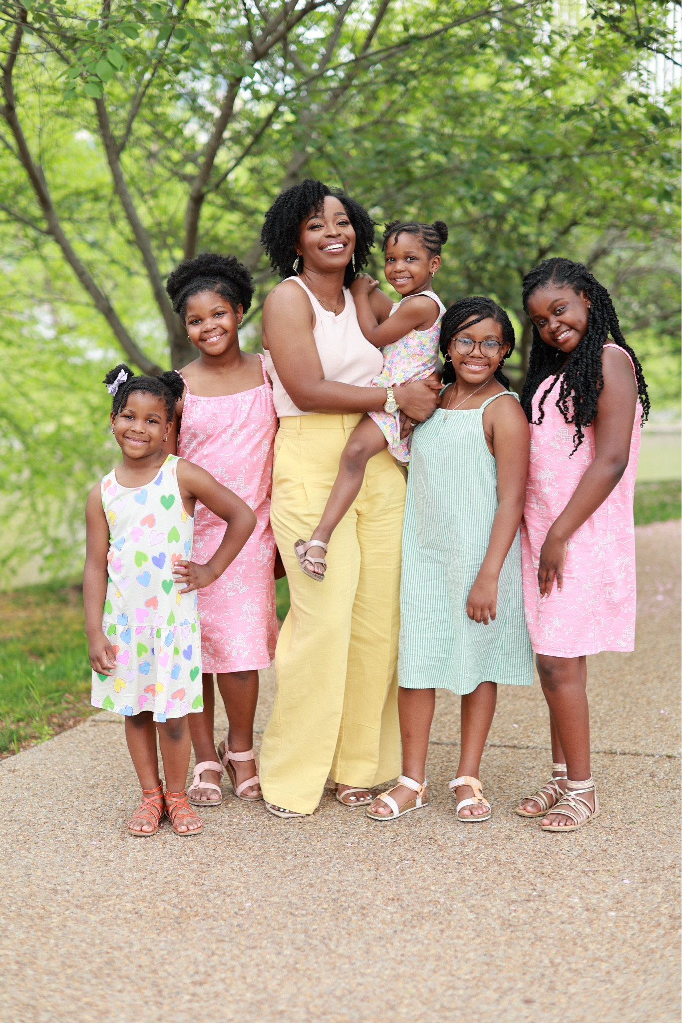 Shop these sphaghetti strapped spring midi girls dresses!! 
&
Shop my tank top and yellow high waisted pants!😍

#LTKfamily #LTKfit #LTKkids