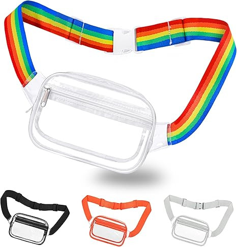 Clear Fanny Pack Stadium Approved Clear Waist pack for Women and Men Crossbody Belt Bag Bum Bag w... | Amazon (US)