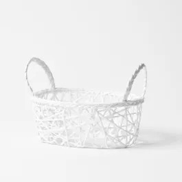 E EGG HOLDER_Open Weave Oval Egg Basket / White | Bed Bath N' Table