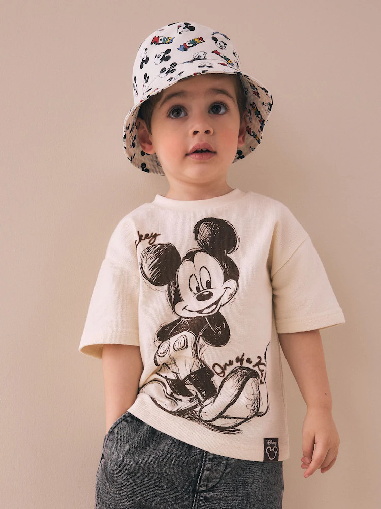 Ecru White All-Over-Print Mickey Mouse Bucket Hat (3mths-10yrs) | Next US