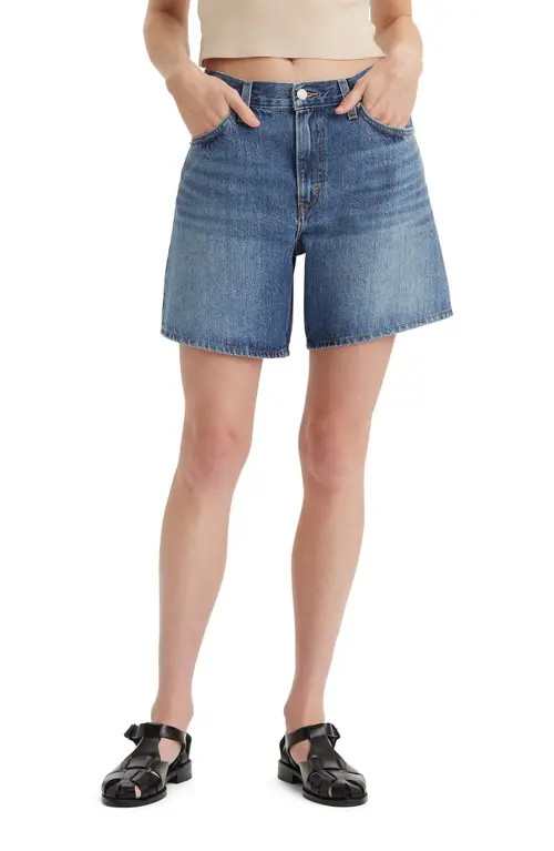 levi's Baggy High Waist Mid Thigh Denim Shorts in Worn Memory Short at Nordstrom, Size 23 | Nordstrom