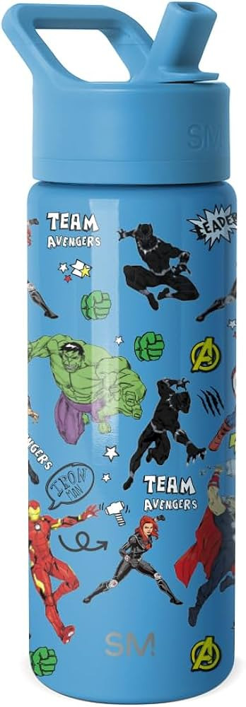 Simple Modern Kids Summit Water Bottle with Straw Lid | Marvel Avengers 18oz Stainless Steel Cup ... | Amazon (US)