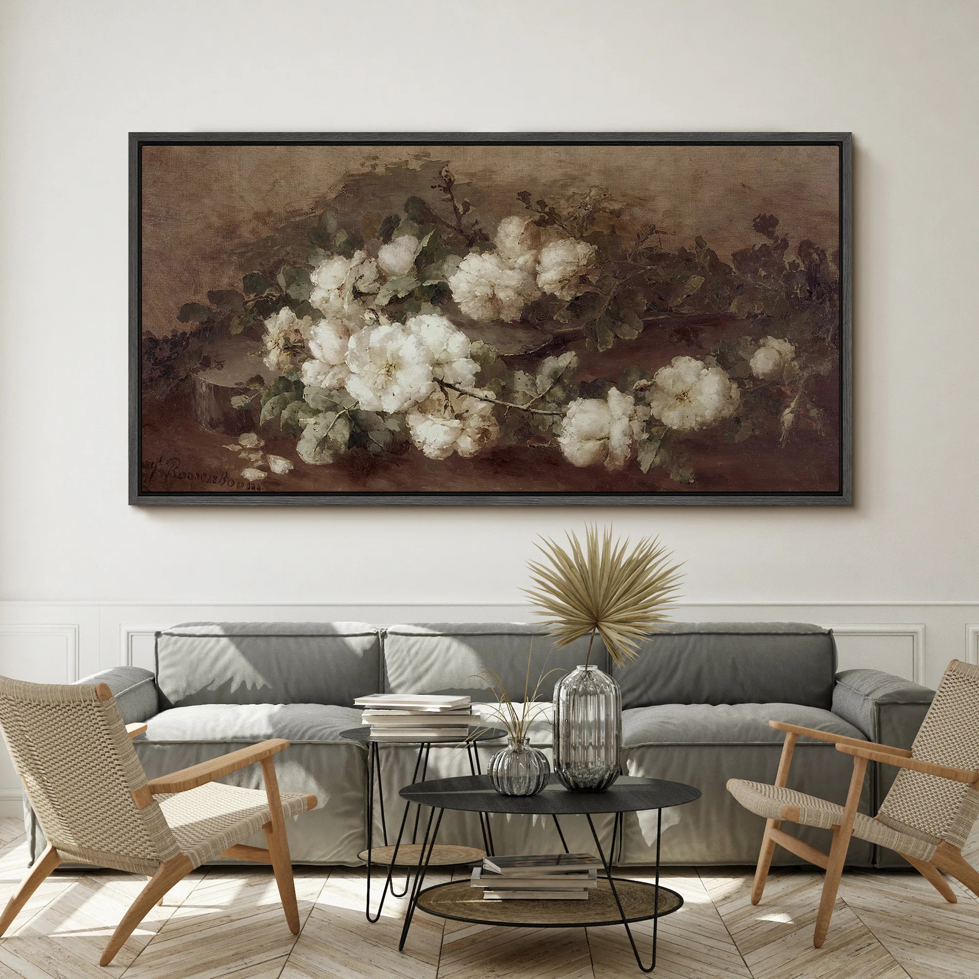 Flower Blossom "Classic Romantic Vintage Floral Rustic Decor Extra Large Framed Print Wall Pictur... | Wayfair North America