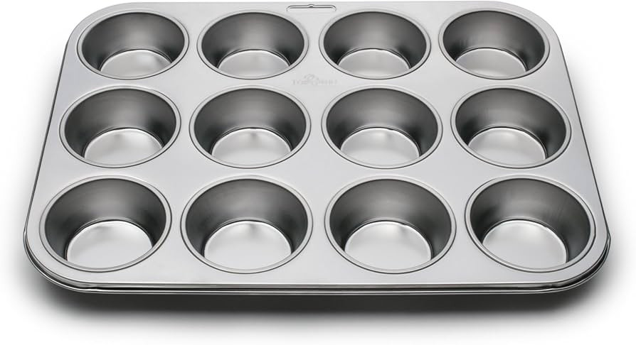 Fox Run Muffin and Cupcake Pan, 12 Standard Cup, Stainless Steel | Amazon (US)