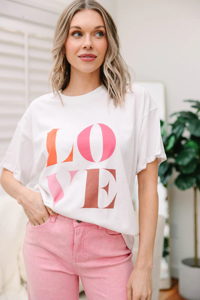 LOVE White Graphic Tee | The Mint Julep Boutique
