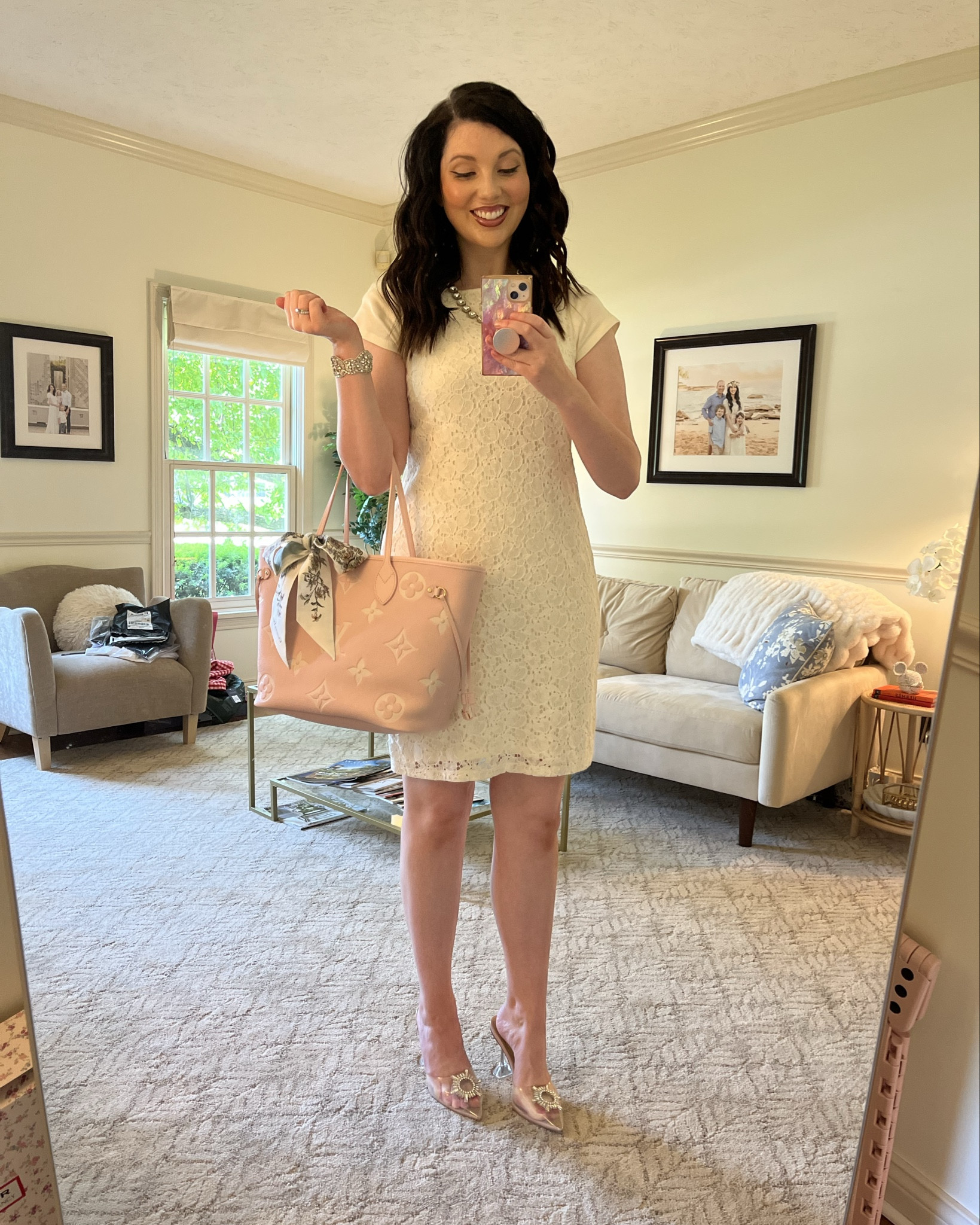 This was my “getaway” dress from our wedding and I try to wear it every year around our anniversary! It was a little snug this year but that’s fine 😂 Swipe to see P in a coordinating look with a 10/10 facial expression 🫠

#LTKWedding