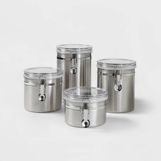 4pc Stainless Steel Food Storage Canister - Threshold™ | Target
