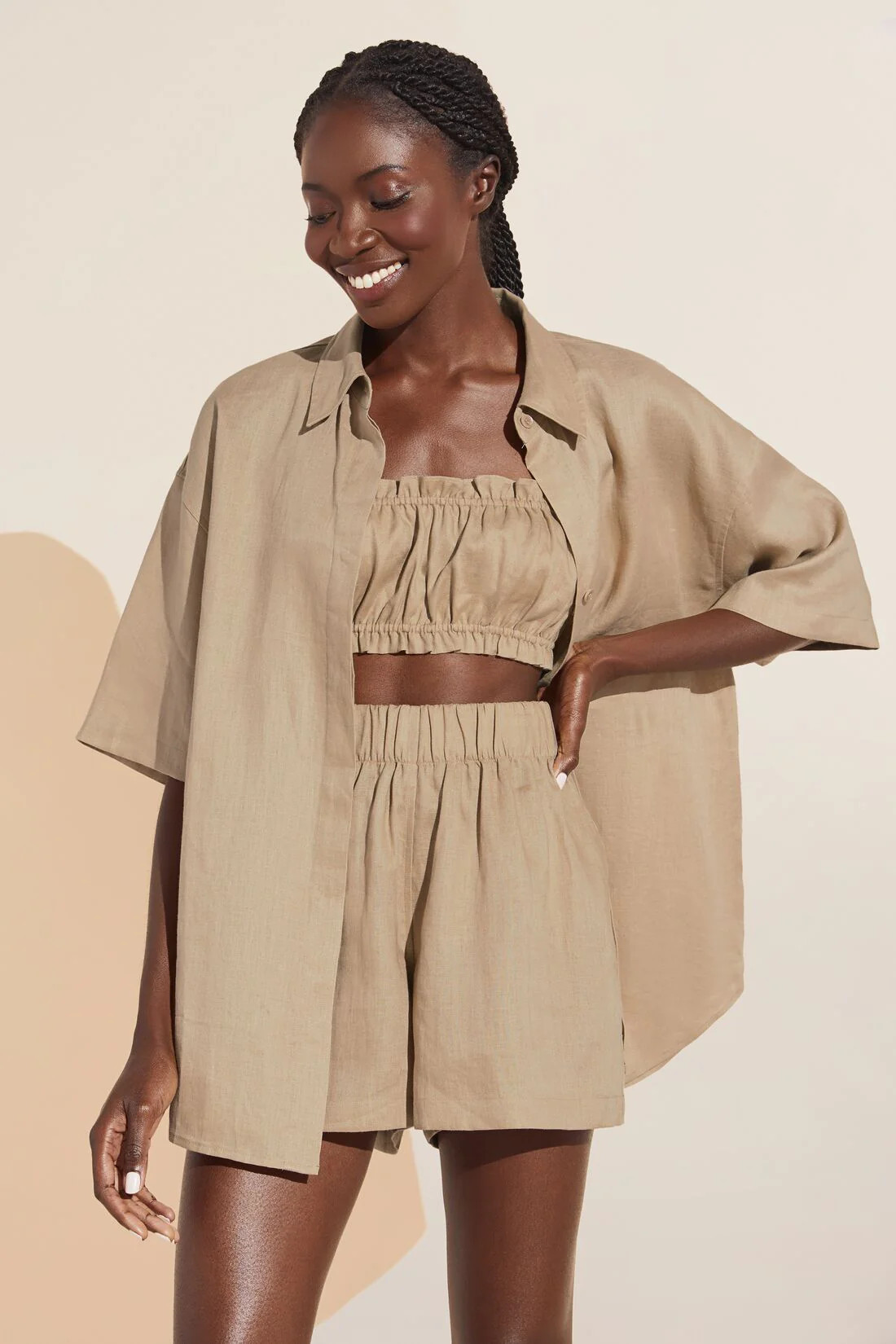 Linen 3 Piece Set - Khaki | Eberjey