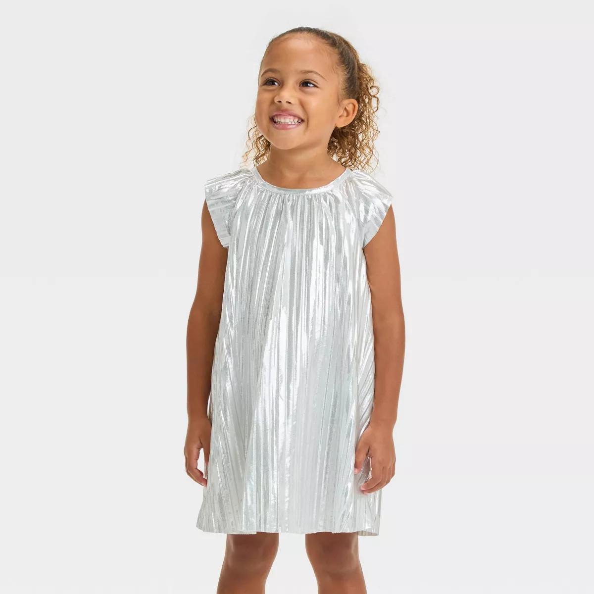 OshKosh B'gosh Toddler Girls' Shimmer Dress - Silver | Target